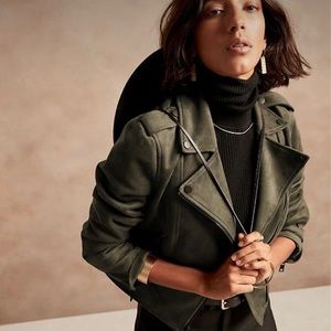 BR Faux Suede Biker Jacket